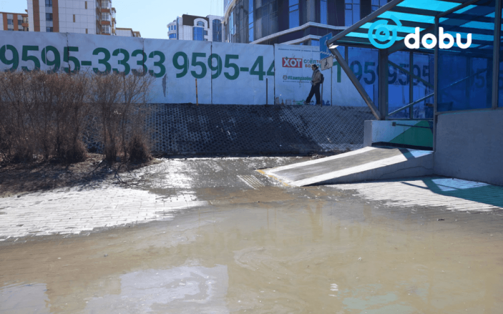 Бохирын хоолой бөглөрч, зам руу хальжээ