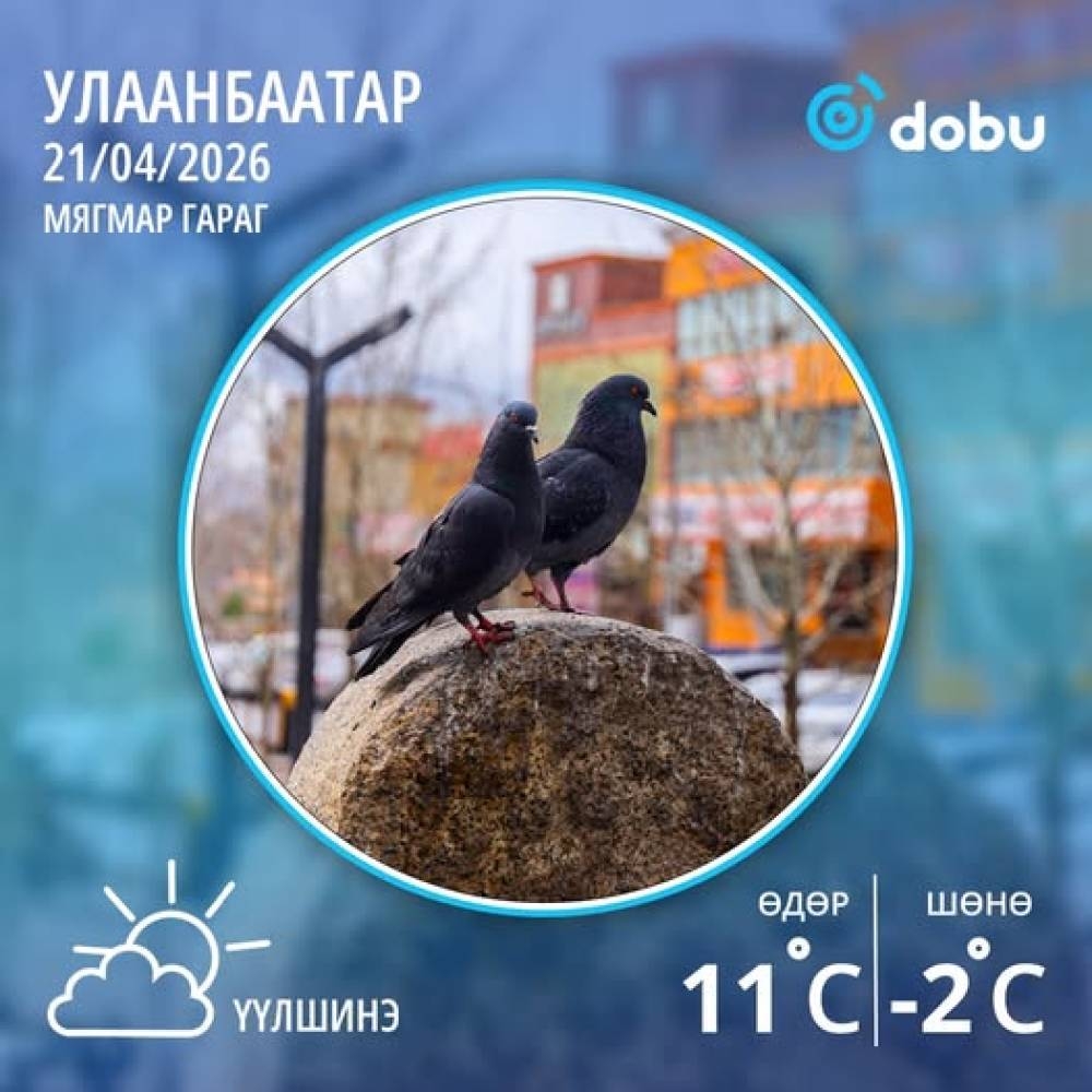 Улаанбаатарт өдөртөө 11 градус дулаан байна. Үүлшинэ
