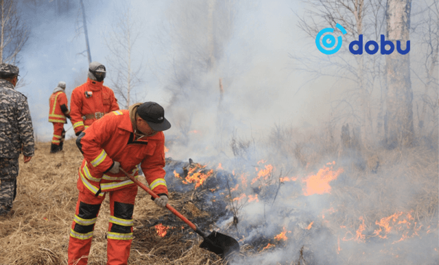 Сэлэнгэ аймгийн Ерөө сум дахь түймрийн голомтод салхитай байна