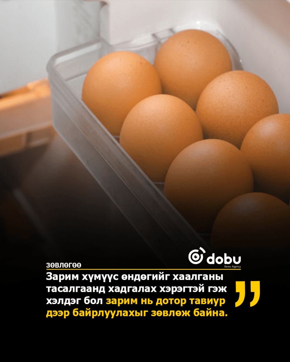 ЗӨВЛӨГӨӨ: Өндөгийг зөв хадгалах нь хоолны хордлогоос сэргийлнэ