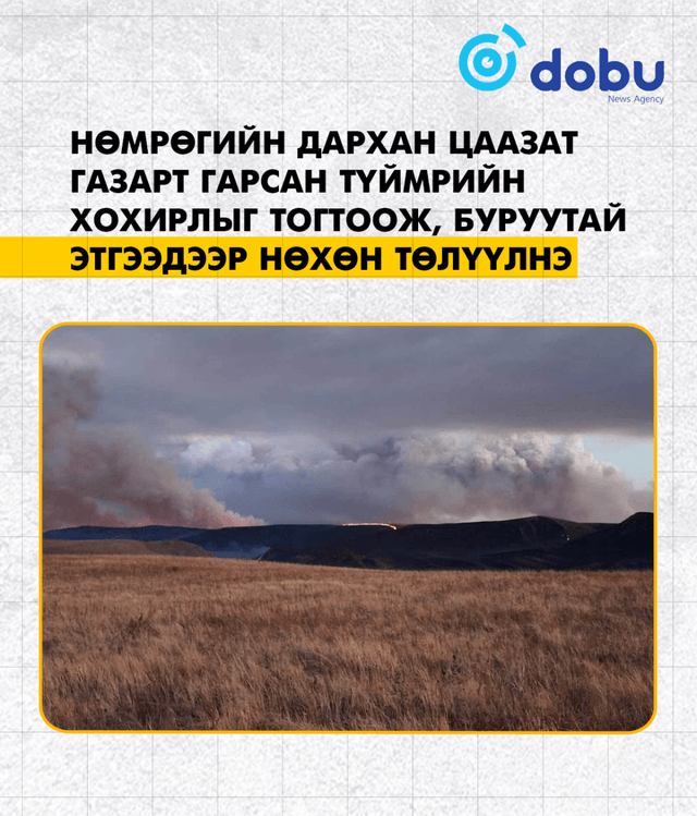 Ой, хээрийн түймрийн улмаас учирсан хохирлыг тогтоож, гэм буруутай этгээдээр нөхөн төлүүлнэ