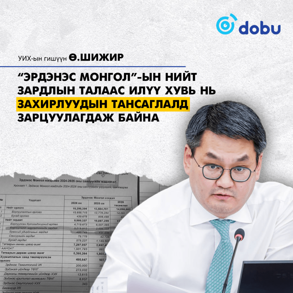 Ө.Шижир: "Эрдэнэс Монгол"-ын нийт зардлын талаас илүү хувь нь захирлуудын тансаглалд зарцуулагдаж байна