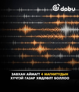 Завхан аймагт 4 магнитудын хүчтэй газар хөдлөлт боллоо