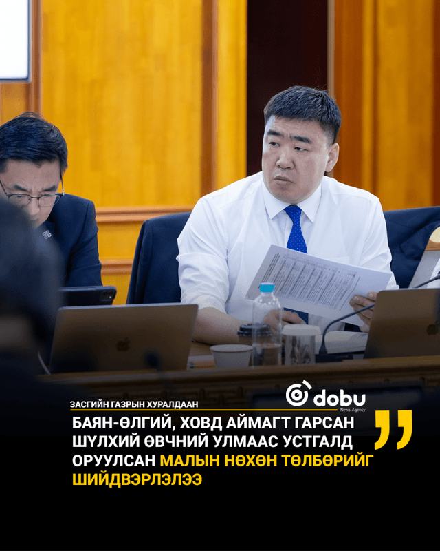 Баян-өлгий, Ховд аймагт гарсан шүлхий өвчний улмаас устгалд оруулсан малын нөхөн төлбөрийг шийдвэрлэлээ