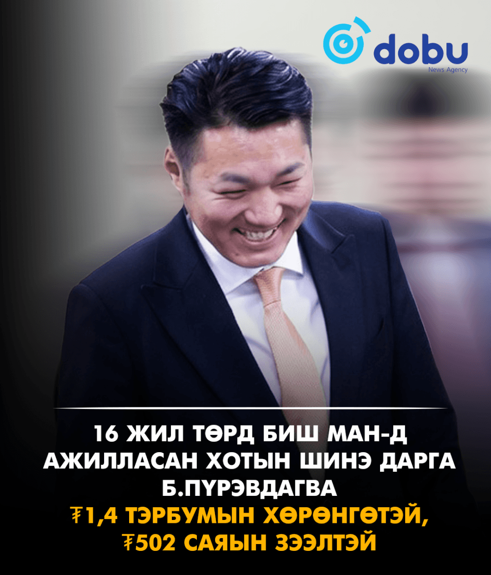 16 жил төрд биш МАН-д ажилласан хотын шинэ дарга Б.Пүрэвдагва ₮1,4 тэрбумын хөрөнгөтэй, ₮502 саяын зээлтэй