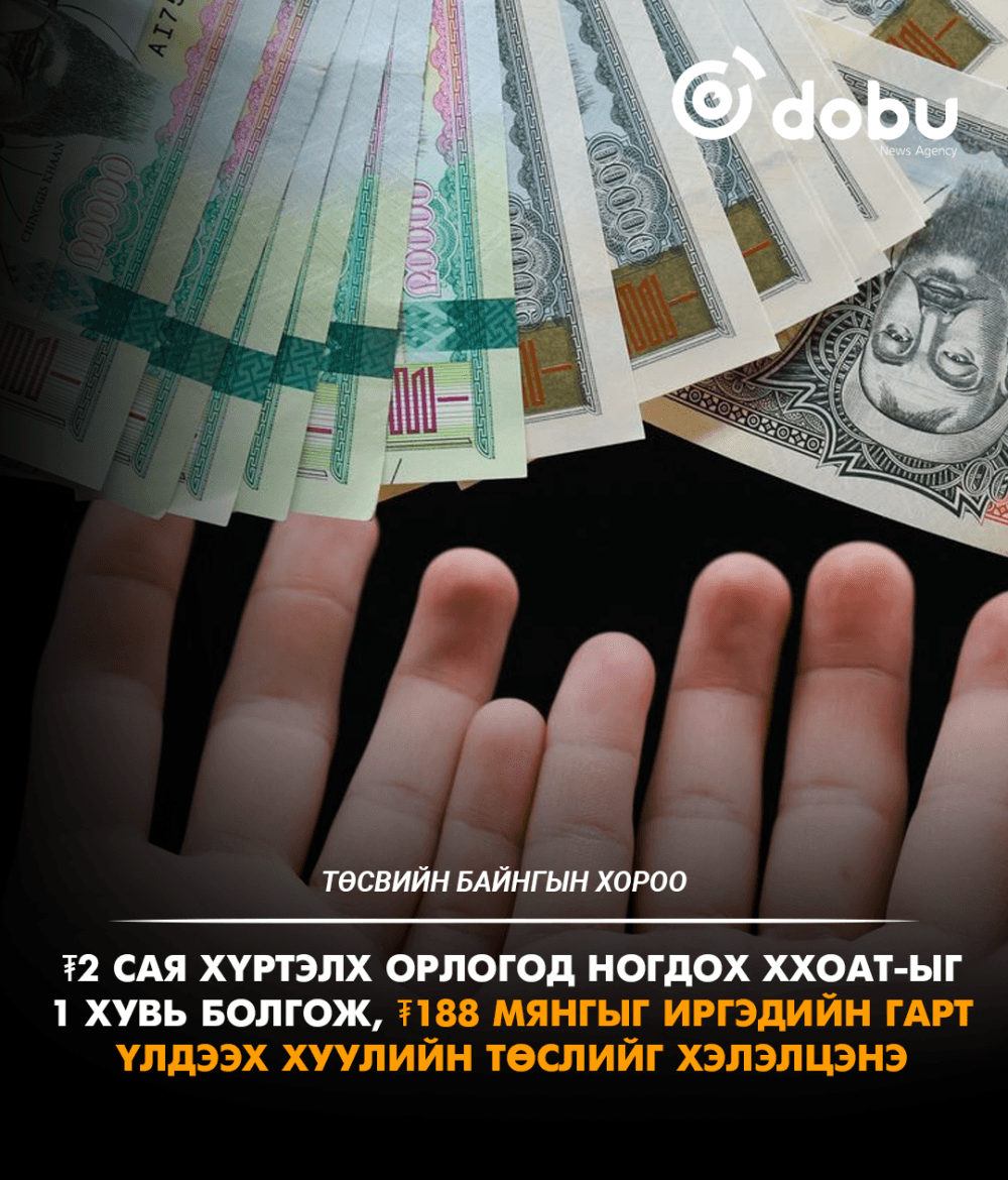 ТӨСВИЙН БАЙНГЫН ХОРОО: ₮2 сая хүртэлх орлогод ногдох ХХОАТ-ыг 1 хувь болгож, ₮188 мянгыг иргэдийн гарт үлдээх хуулийн төслийг хэлэлцэнэ