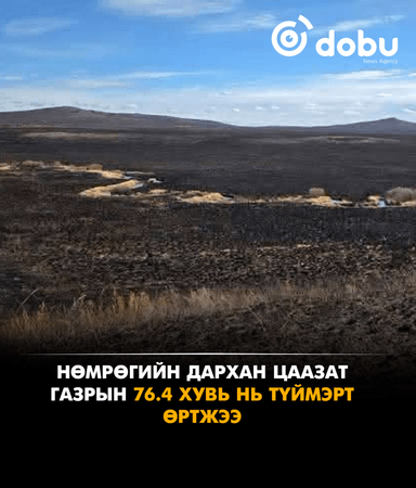 Нөмрөгийн дархан цаазат газрын 76.4 хувь нь түймэрт өртжээ