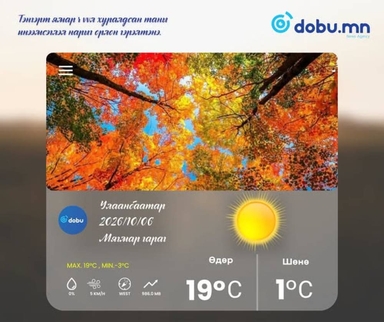 Улаанбаатарт багавтар үүлтэй, өдөртөө 19 хэм дулаан